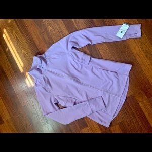 Lavender zip up athletic jacket